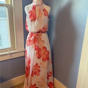 Cream Halter Maxi Sundress for Weddings